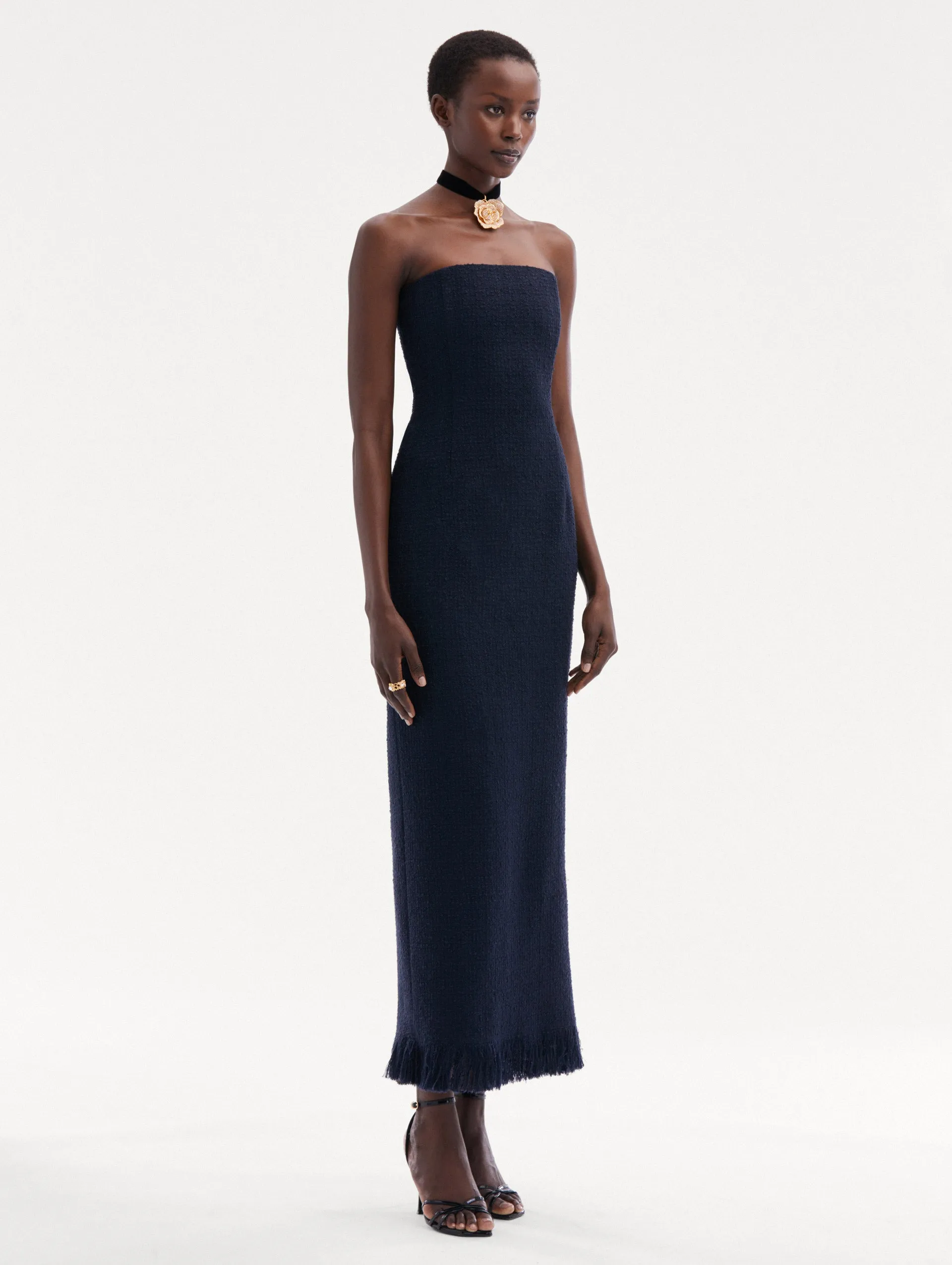 Tweed Tea Length Cocktail Dress