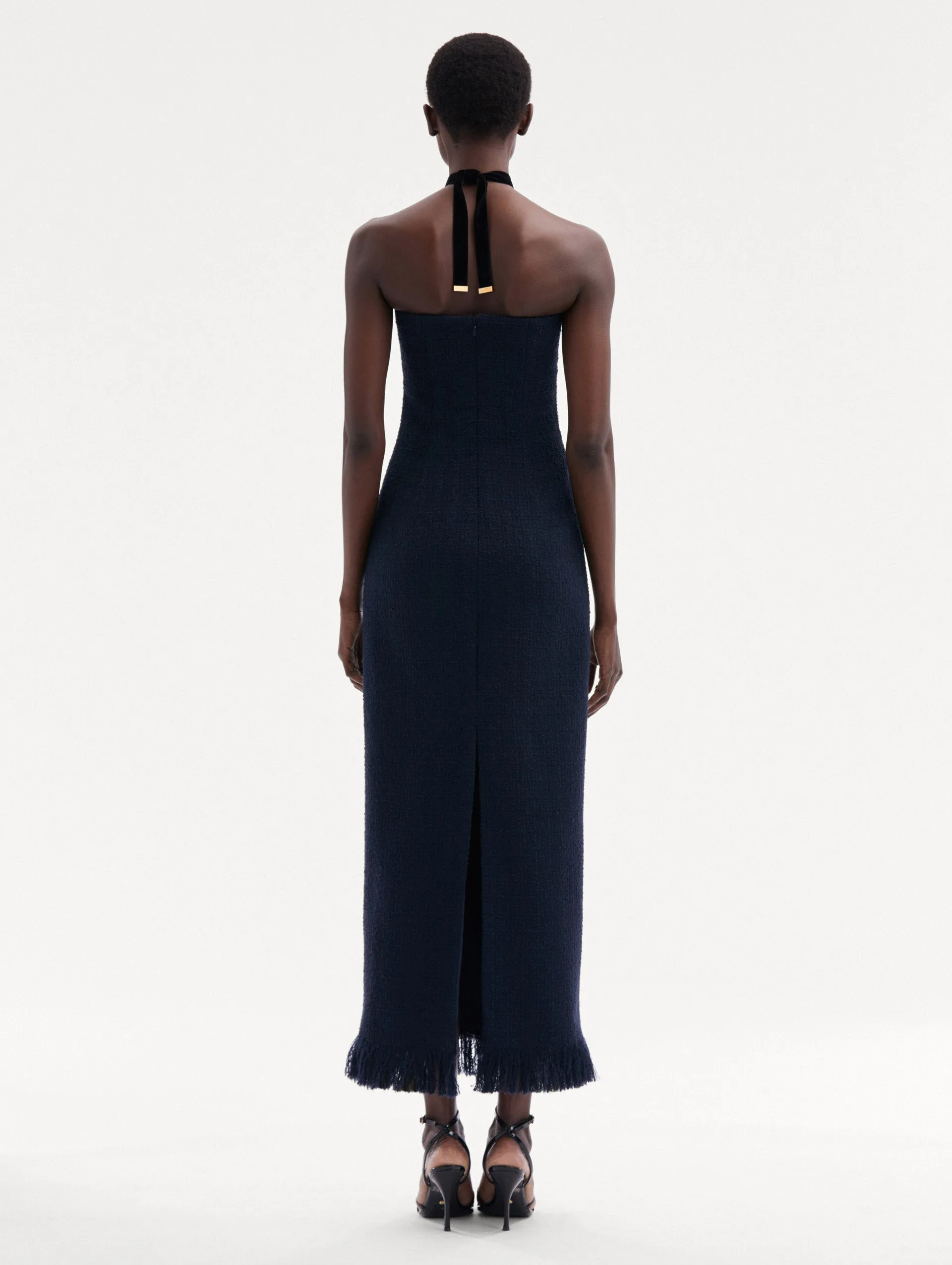 Tweed Tea Length Cocktail Dress