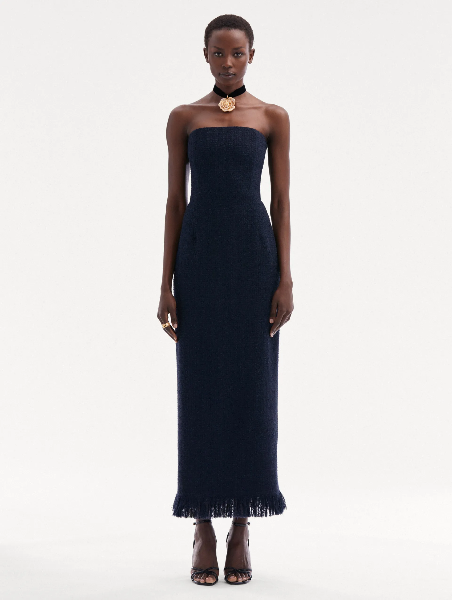 Tweed Tea Length Cocktail Dress