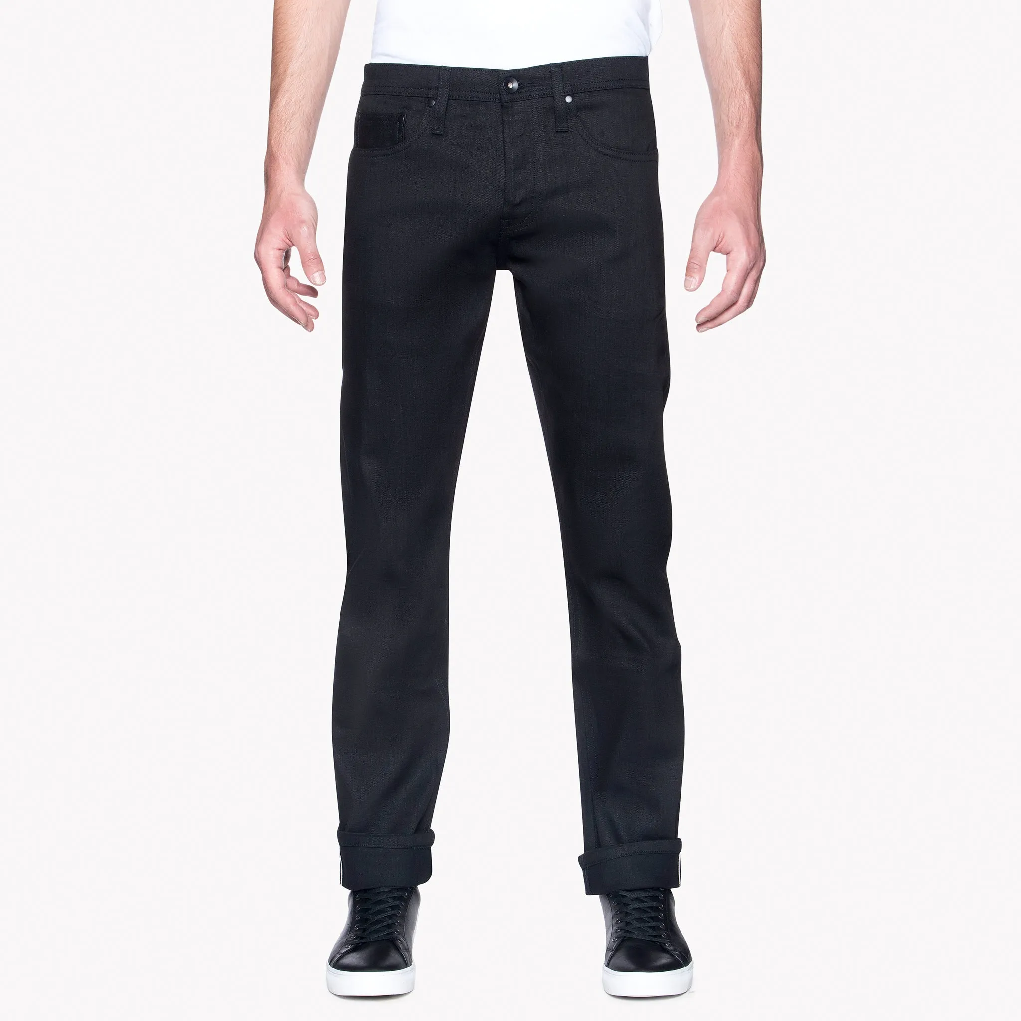 UB244 Tapered Fit - 11oz Solid Black Stretch Selvedge Denim