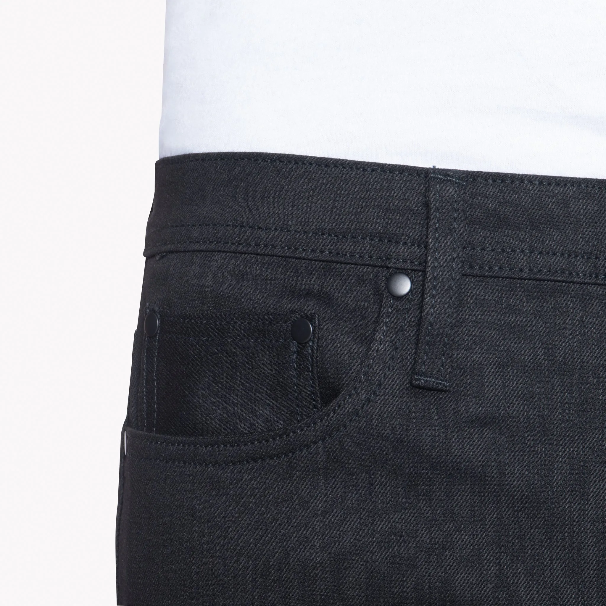 UB244 Tapered Fit - 11oz Solid Black Stretch Selvedge Denim