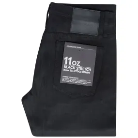 UB244 Tapered Fit - 11oz Solid Black Stretch Selvedge Denim