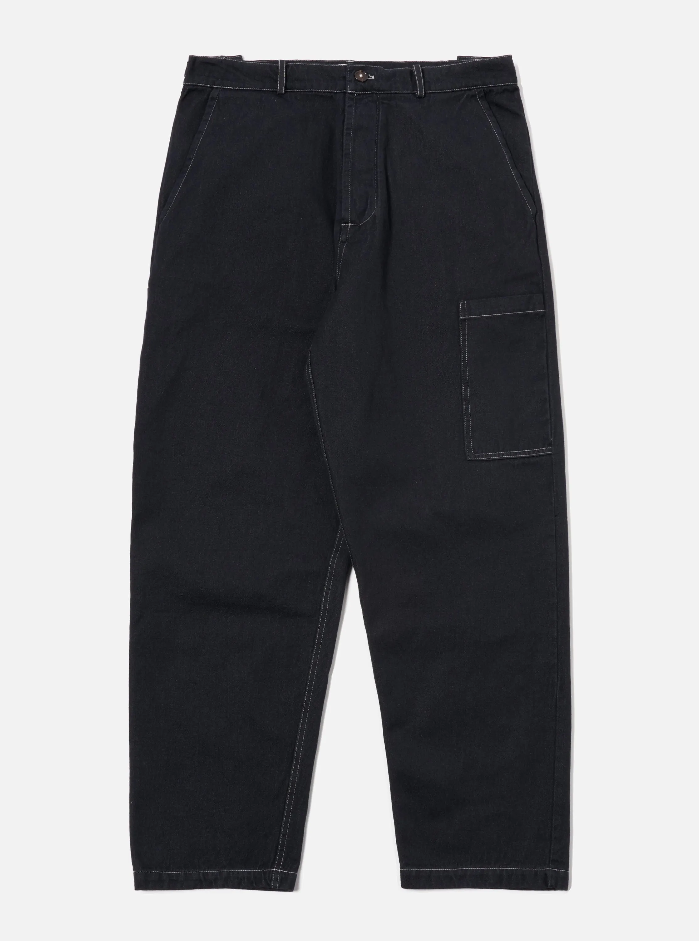 Universal Works Coverall Pant in Black Cali Denim