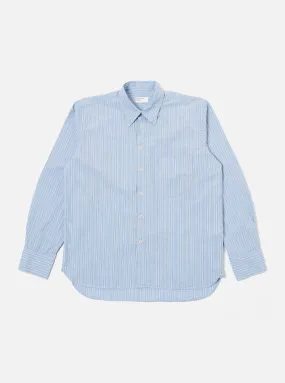 Universal Works Lazy Day Shirt in Blue Chelsea Cotton Stripe