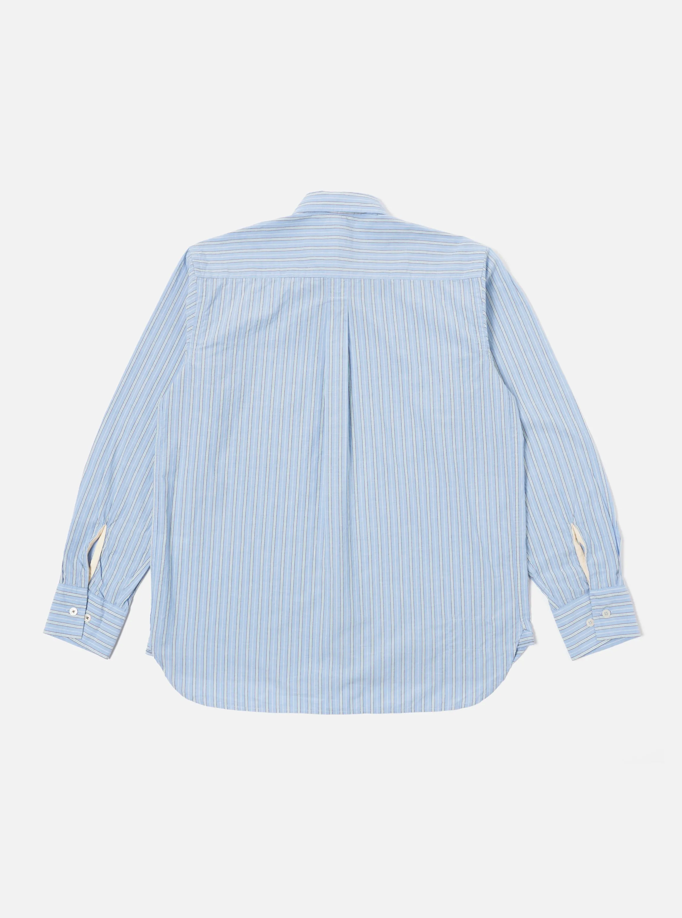 Universal Works Lazy Day Shirt in Blue Chelsea Cotton Stripe