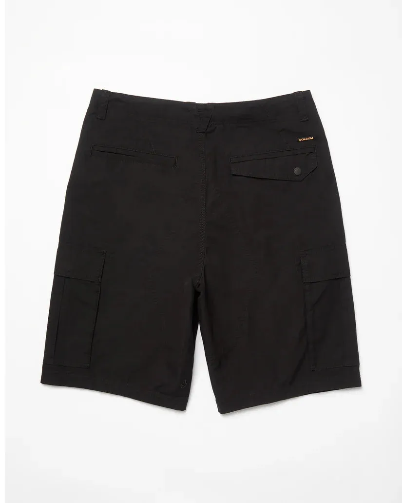 Volcom Men's Strange Tripper Cargo 22" Loose Fit Shorts Black A0912502_BLK