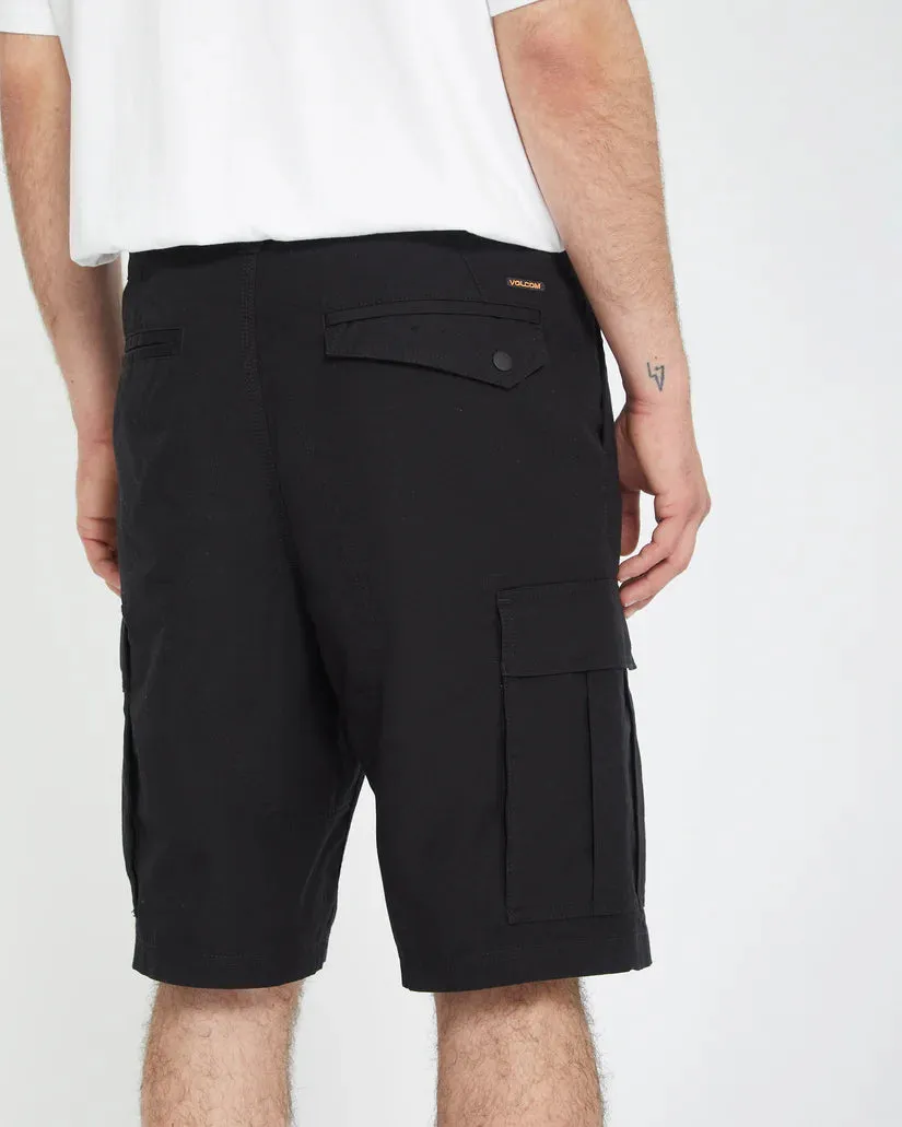 Volcom Men's Strange Tripper Cargo 22" Loose Fit Shorts Black A0912502_BLK