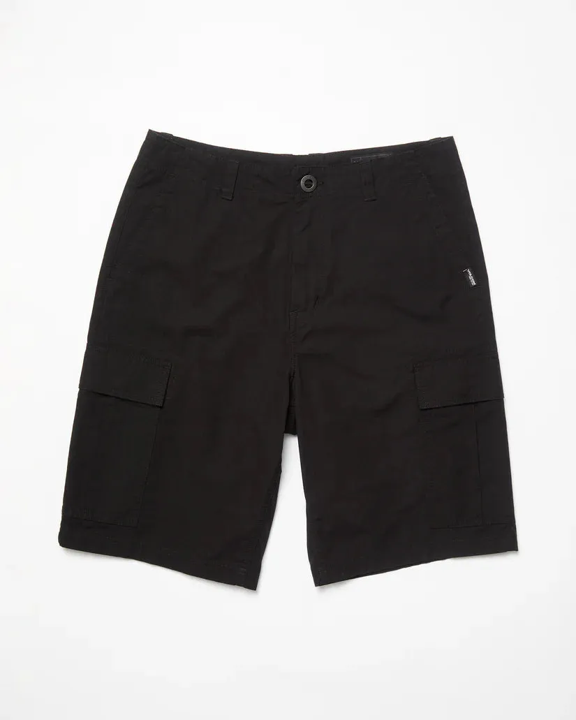 Volcom Men's Strange Tripper Cargo 22" Loose Fit Shorts Black A0912502_BLK