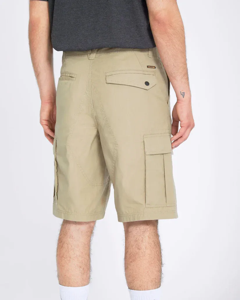 Volcom Men's Strange Tripper Cargo 22" Loose Fit Shorts Khaki A0912502_KHA