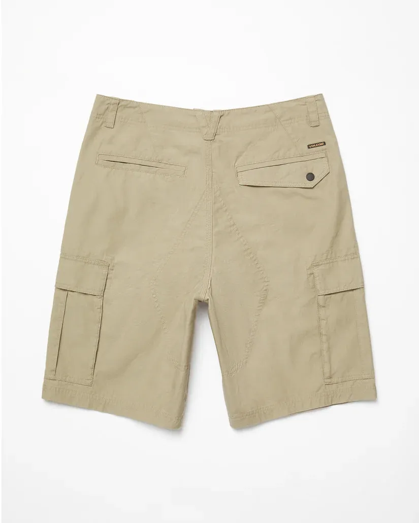 Volcom Men's Strange Tripper Cargo 22" Loose Fit Shorts Khaki A0912502_KHA