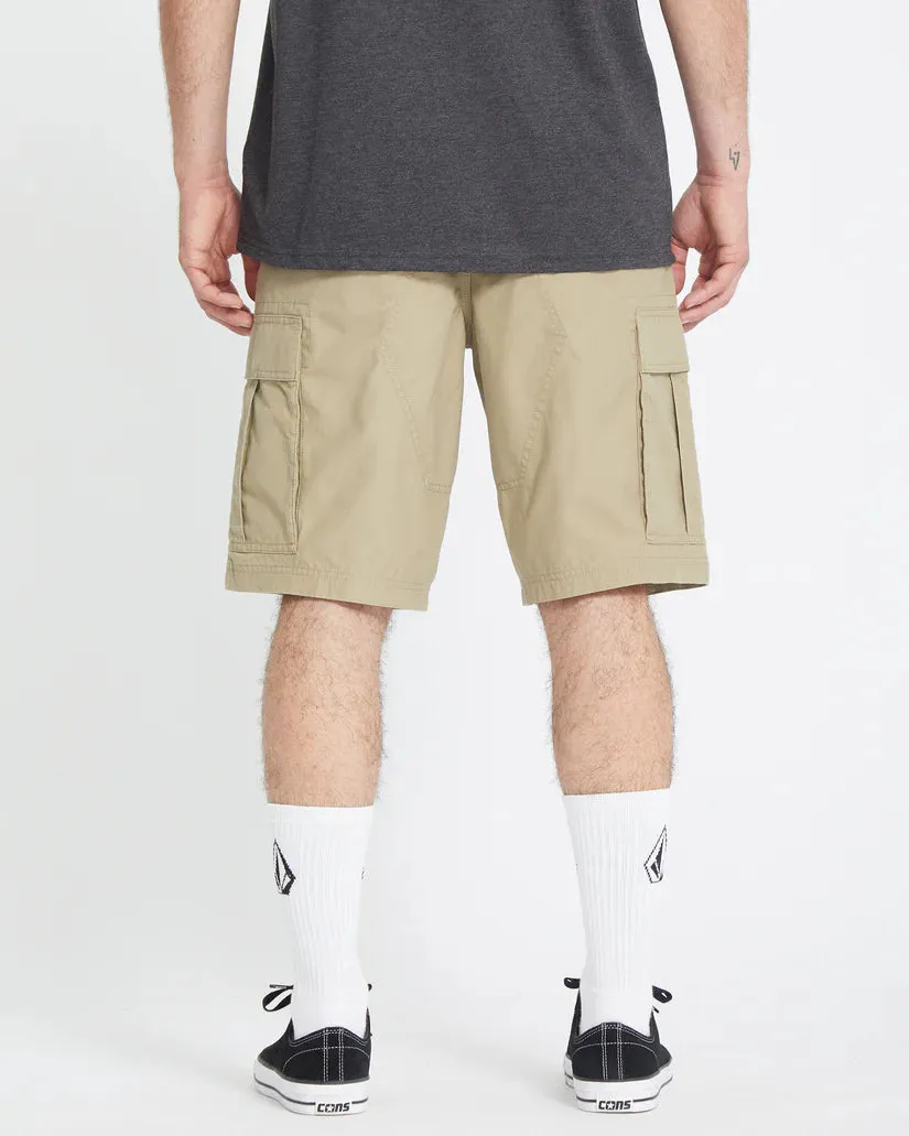 Volcom Men's Strange Tripper Cargo 22" Loose Fit Shorts Khaki A0912502_KHA