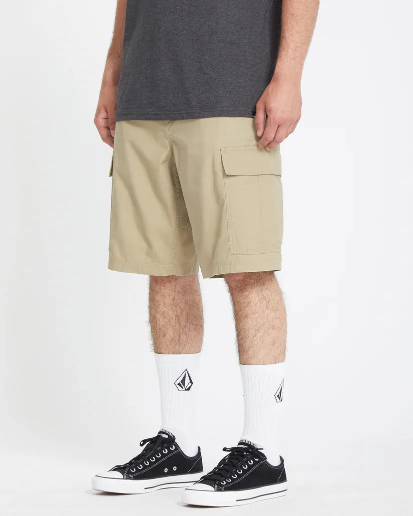 Volcom Men's Strange Tripper Cargo 22" Loose Fit Shorts Khaki A0912502_KHA
