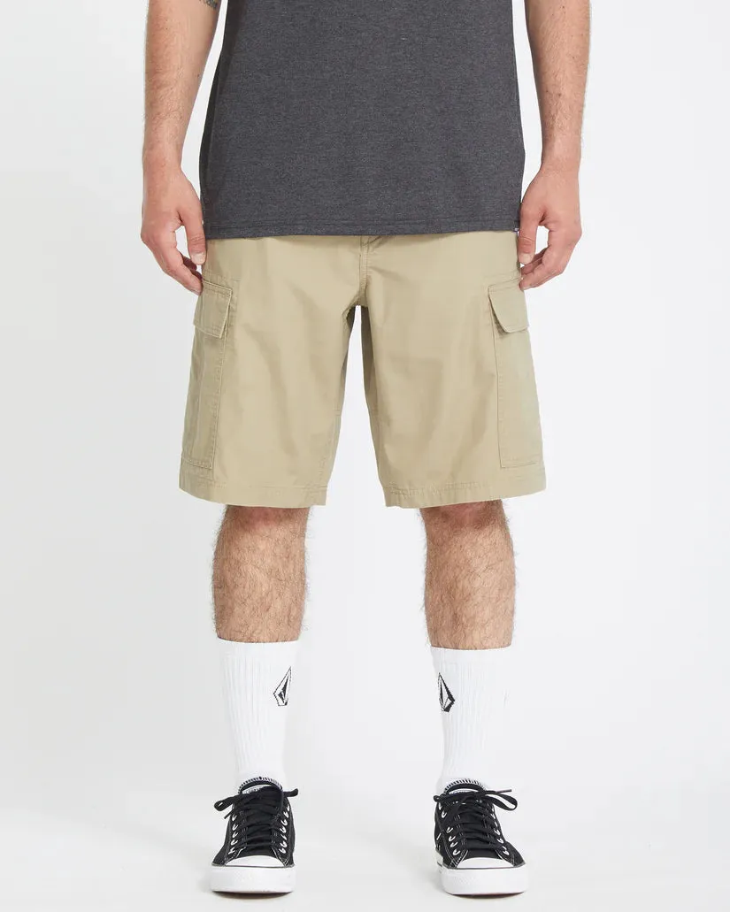 Volcom Men's Strange Tripper Cargo 22" Loose Fit Shorts Khaki A0912502_KHA