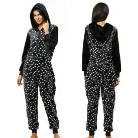 Women Star Print Hoodie Womens jumpsuits onesies Onesies Pajamas Sleepwear