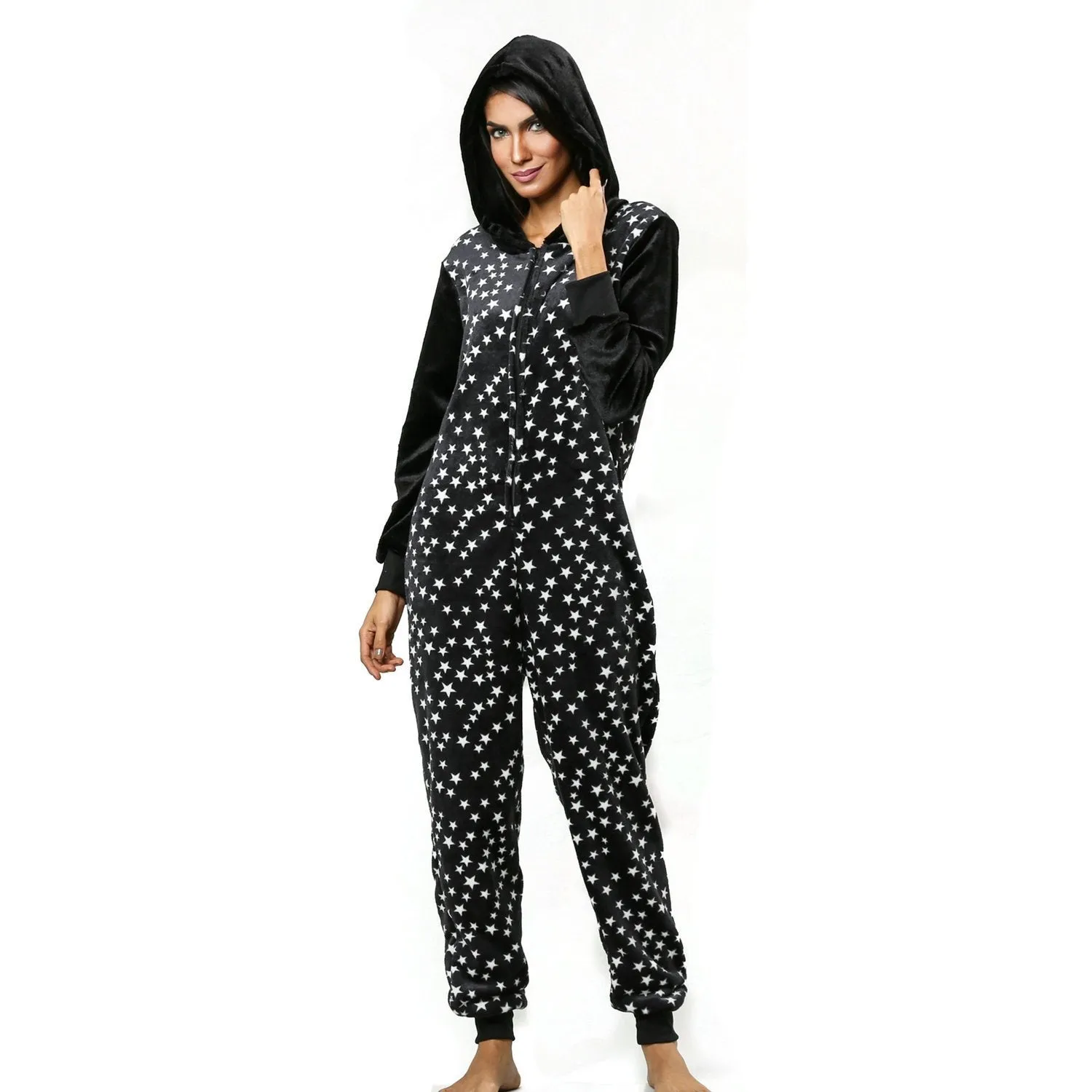 Women Star Print Hoodie Womens jumpsuits onesies Onesies Pajamas Sleepwear