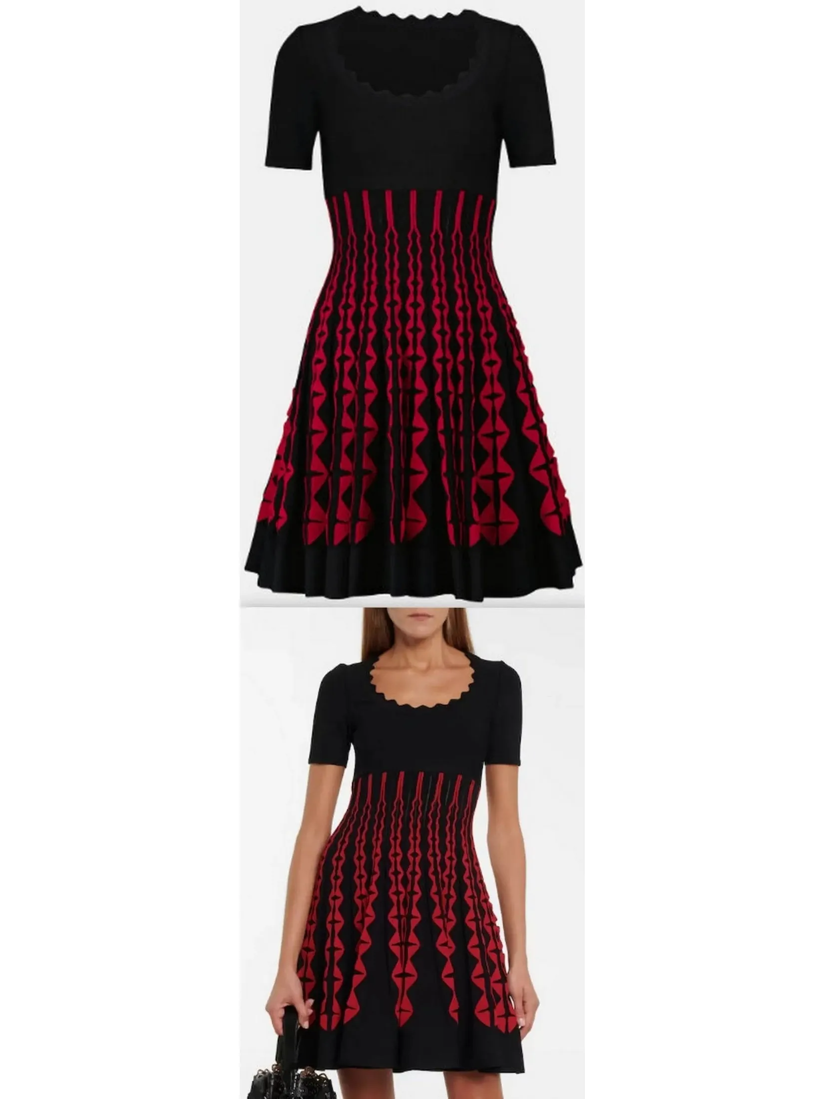 Women’s Color Contrast Knit Mini Dress
