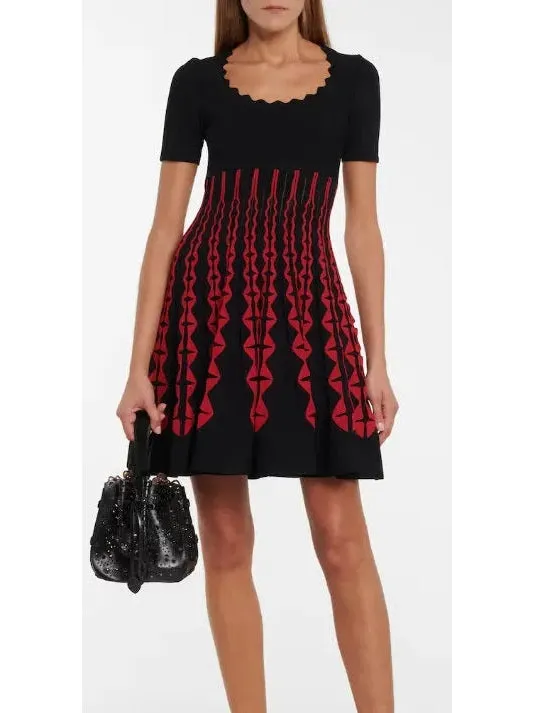 Women’s Color Contrast Knit Mini Dress